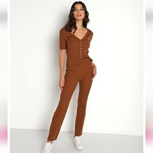 Callahan Trish Rib Knit Pant Rootbeer Size Large